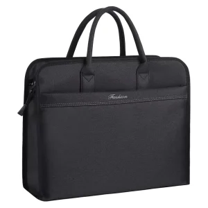 Men’s Oxford Cloth Business Soft Briefcase Laptop Bag Zipper Closure Waterproof Lightweight Portable Durable Comfortable Large