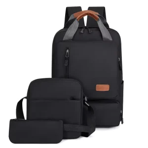 Men’s Oxford Cloth Student Backpack Large Capacity Business Travel Backpack Rechargeable USB Bag Backpack Sets