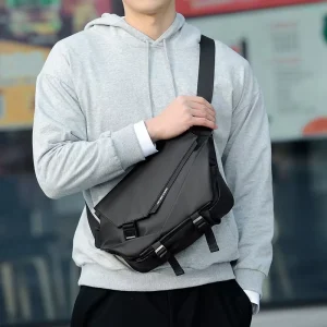 Men’s Oxford Crossbody Chest Bag Waterproof Durable Multi functional Cycling Business Trips Commuting Spring