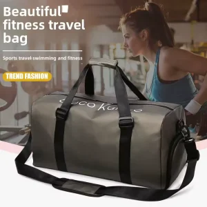 Men’s Oxford Gym Bag Wet Dry Separation Handheld Sports Training Luggage Short Trip Bag Independent Shoe Compartment Swimming