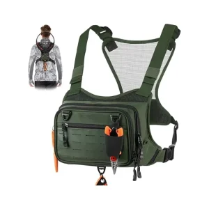 Men’s Oxford Waterproof Vest style Storage Bag Zipper Air Cushion Belt Designed for Sea Fishing Equipment Outdoor Supplies