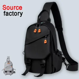 Men’s Oxford Zipper Chest Bag Lightweight Waterproof Durable Portable Crossbody Bag for Business Commuting Outdoor Use Travel