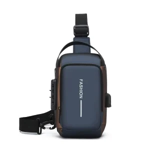 Men’s PC Waterproof Durable Chest Bag Urban Simplicity Crossbody Shoulder Pack for Outdoor Sports & Travel Adventures