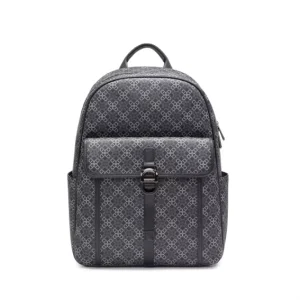 Men’s PU Backpack Large Capacity Vintage Anti-Theft Business Traveling Fashion Full Printing Zipper Portable Bag