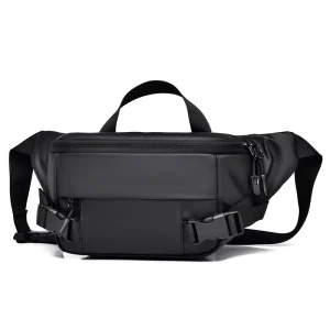 Men’s PU Chest Bags Anti-Theft Waterproof Fanny Pack Sling Shoulder Messenger Waist Sport Letter Logo