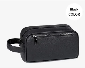 Men’s PU Fashion Clutch Bag Zipper Closure Anti theft Waterproof Wallet High end Handbag