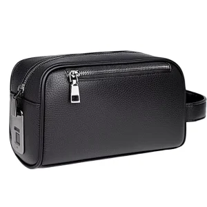 Men’s PU Fingerprint Lock Wristlet Anti Theft Business Handbag Wristlet Hand Carry Bag