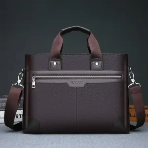 Men’s PU Leather Briefcase Handbag Waterproof Business Shoulder Messenger Bag
