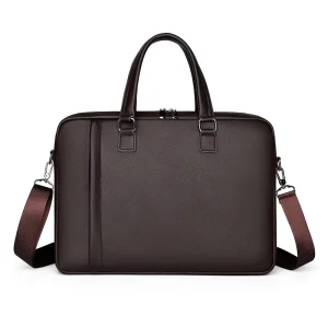 Men’s PU Leather Laptop Briefcase Bag Business-Style Notebook Sleeve