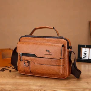Men’s PU Leather Shoulder Bag Fashion Male Messenger Crossbody Bag Men Business Travel Handbag Boy Phone Bag