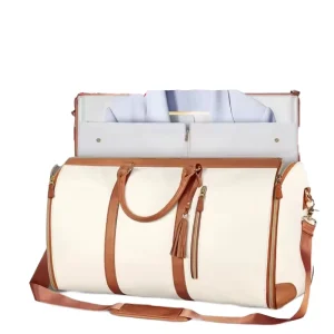 Men’s PU Travel Clothing Duffel Bag Convertible Carry-on & Hanging Tote for Shoes & Clothing Storage
