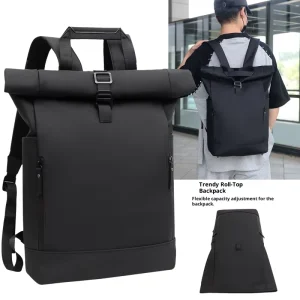 Men’s PU Waterproof Water-resistant Laptop Backpack Large Capacity Business Trip Computer Bag Travel Backpack