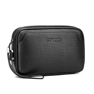 Men’s Password Lock PU Zipper Large Capacity Anti-Theft Fashionable Business Crossbody Handbag High Quality Single Shoulder