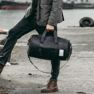 Mens Personalized Travel Bags for Business Sport Leather Waterproof Crossbody Bag Mini Small Gym Duffel Bag