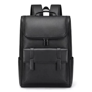 Men’s Polyester Large Capacity Plain Zipper Closure Laptop Backpack Lightweight Waterproof Casual Daypack for Commute Travel