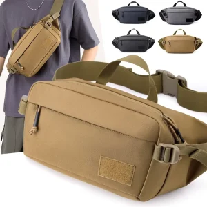 Men’s Polyester Zipper Waterproof Chest/Waist Bag Sporty Outdoor Multi-function Tactical Single-shoulder Cycling Bag