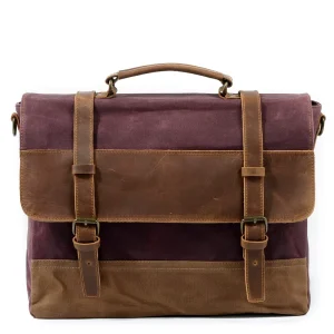 Men’s Practical High Quality Durable Large Vintage Style Canvas Cross Body Shoulder Bag Geometric Business Casual Messenger Bag