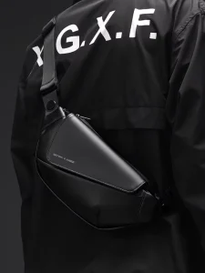 Men’s Premium PU Oxford Cloth Crossbody Bag With Zipper Closure Fully Waterproof Stylish Work and Leisure Shoulder Bag
