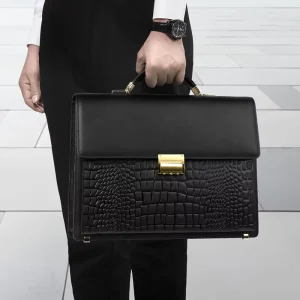 Men’s Real Leather Bag Business Commute Men’s Briefcase Anti Theft Password Lock All Match Computer Bag Cowhide Men’s Handbag 20
