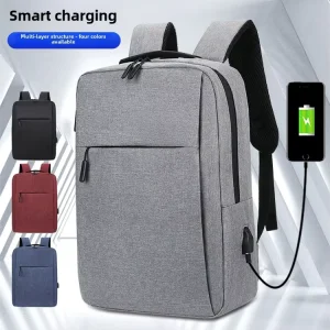 Men’s Rechargeable USB Business Casual Shoulder Bag Waterproof Laptop Backpack Cross-Border Gift Factory