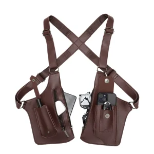 Men’s Retro Armpit Shoulder Bag Multifunctional Outdoor Vest Bag Waterproof Shoulder Bag Women’s Outdoor Phone Bag