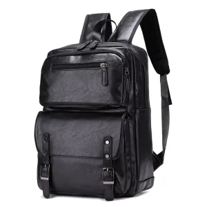 Men’s Retro Backpack Casual Leather Backpack Commuter Laptop Bag