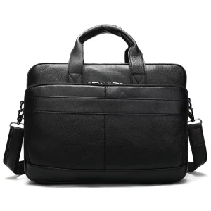 Men’s Retro Business Briefcase, Crossbody Leather Messenger Bag, Portable Shoulder