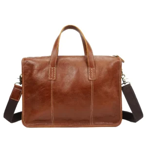 Men’s Retro Messenger Bag Casual Business Briefcase Luxury Genuine Leather Sling Bag Soft Bag