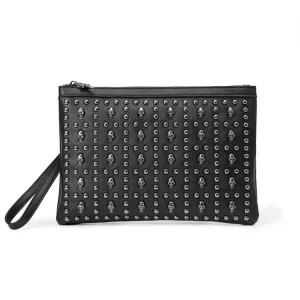 Men’s Rivet Handbag Fashion Casual Bag Horizontal Document Shoulder Cross-body Bag