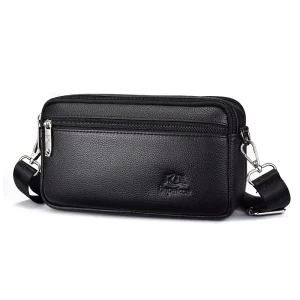 Men’s Shoulder Bag Business Casual Classic Style Briefcase Leather Large Capacity Waterproof Shoulder Bag