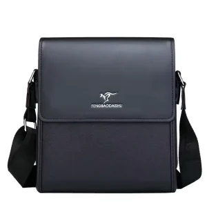 Men’s Shoulder Bag, Business Crossbody Bag, PU Leather, Large Capacity Messenger Bag