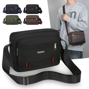 Men’s Shoulder Bag Business Messenger Bag Large Capacity Waterproof Polyester Briefcase
