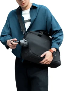 Men’s Shoulder Bag Oxford Material Letter Pattern Waterproof Large Capacity 15.6-inch Laptop Case