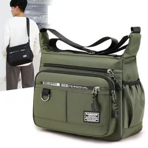 Men’s Shoulder Bag Polyester Waterproof Large Capacity Business Travel Sling Bag Bolsa De Hombre Crossbody Bag