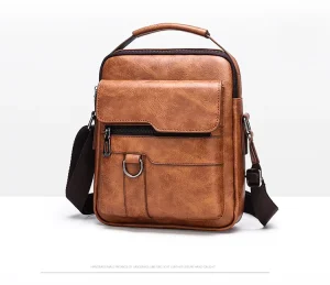 Men’s Shoulder Bag Retro Men’s Bag Document Cross Body Bag Large Capacity New Casual Purse Fashion Handbag and Wallet Set