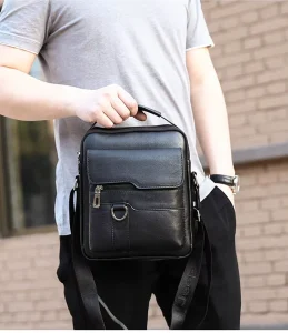 Men’s Shoulder Bag Retro Men’s Bag Document Crossbody Bag Large Capacity New Casual Purse Fashion Handbag with Wallet Set