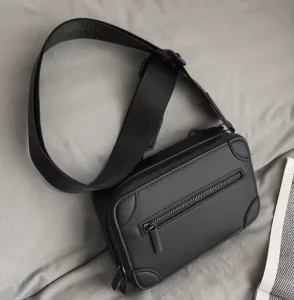 Men’s Shoulder Bag Slanted Boxy Crossbody Bag Casual Portable Compact Versatile Messenger Bag