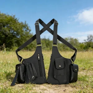 Men’s Shoulder Bag Vest Backpack Underarm Chest Bag with Multiple Pockets Crossbody Bag for Sports