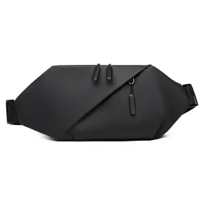 Mens Shoulder Crossbody Bag Chest Pack Utility Style Messenger Bag Versatile Fashion Waist Pack Casual PU Zipper