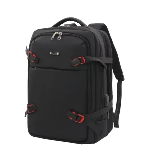 Men’s Simple Waterproof Multi-Functional Business Backpack Anti-Collision Anti-Fall Laptop Bag Mainly Made Oxford Zipper Closure