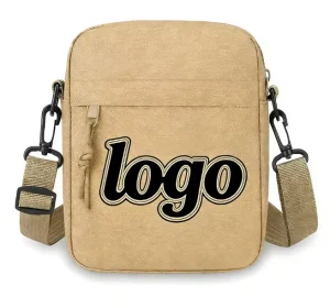 Men’s Single Shoulder Cross Body Bag Lightweight Mobile Phone Pouch Pure Color Mini Square Design for Leisure