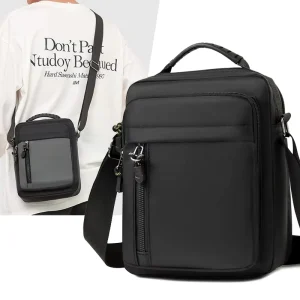 Men’s Single-Shoulder Crossbody Bag Lightweight Breathable Hand-Carry Casual Vertical Multi-Layer All Seasons Daily Use