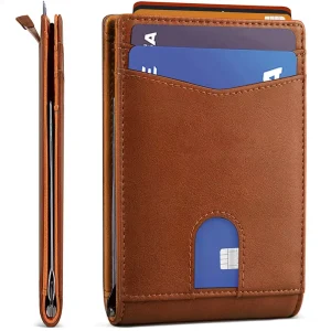 Men’s Slim Bifold Wallet RFID Blocking Minimalist Front Pocket Wallets for Men