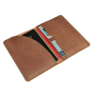 Men’s Slim Full Grain Leather Passport Card Holder Travel Wallet Organizer