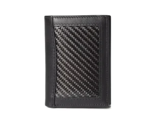 Men’s Slim Genuine Leather Wallet RFID Blocking Trifold Wallet Multifunctional Anti-Theft Open Closure Letter