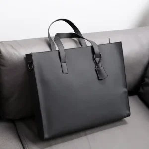 Men’s Sling Business Travel Shoulder Genuine Leather Handbags Office Messenger Laptop Briefcase Bags