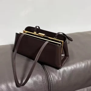 Men’s Small Light Luxury Retro Texture Single Shoulder Handbag Niche Saddle Bag Underarm Bag Urban Simplicity Style Solid
