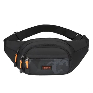 Men’s Small Size Waterproof Chest Bag Shoulder Bag Zipper Closure Oxford Material Music Function Large Capacity Durable