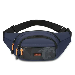 Men’s Small Size Waterproof Fashion Chest Bag with Zipper Closure Oxford Material Music Function Large Capacity Durable Design