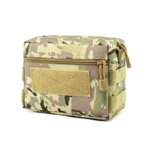 Men’s Small Tactical Waist Bag for Outdoor Activities Climbing Hiking Camping Zipper Pouch Magazine Phone Holder Made Polyester